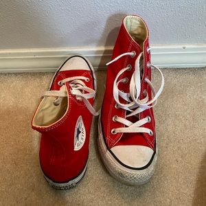 Red high top converse